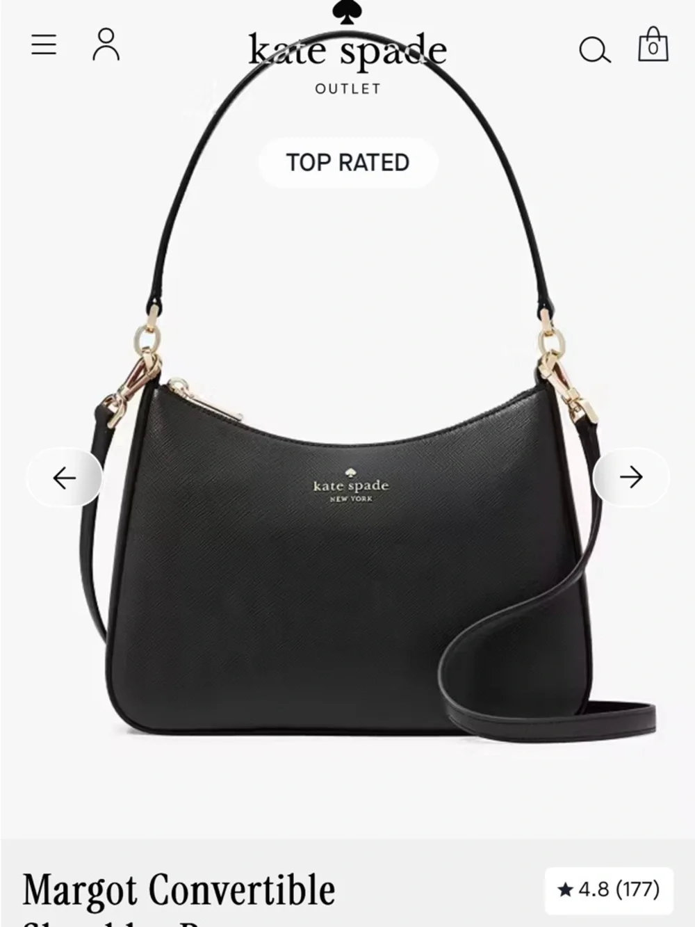 kate spade Black Leather shoulder bag - Picture 2 of 5